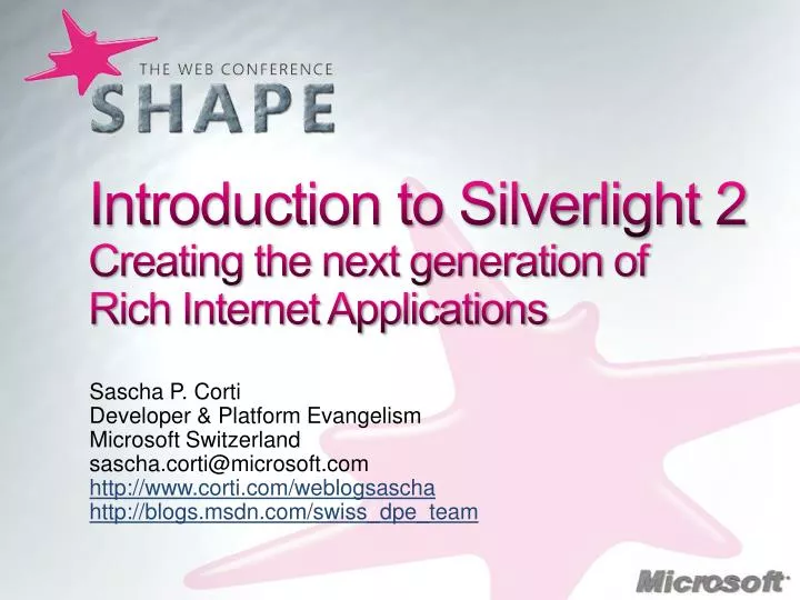 introduction to silverlight 2 creating the next generation of rich internet applications