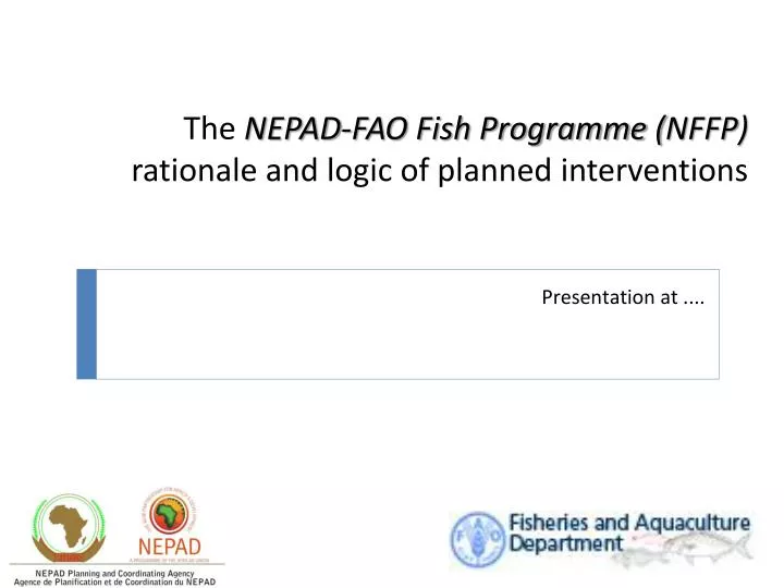 the nepad fao fish programme nffp rationale and logic of planned interventions