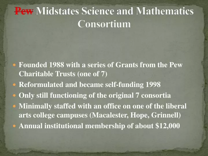 pew midstates science and mathematics consortium