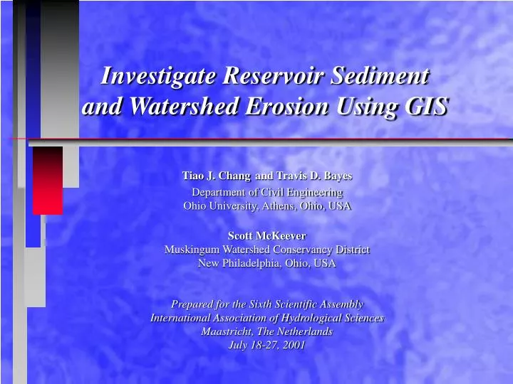 investigate reservoir sediment and watershed erosion using gis