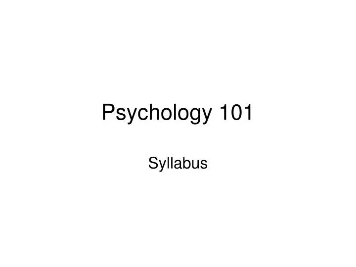 psychology 101