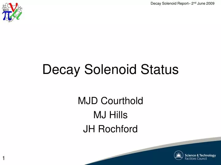 decay solenoid status