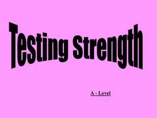 Testing Strength