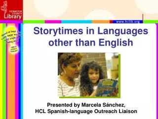 Storytimes in Languages other than English