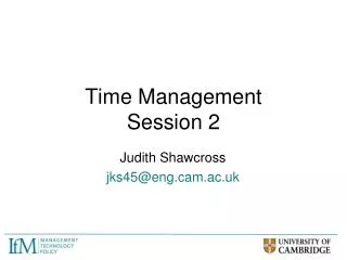 Time Management Session 2
