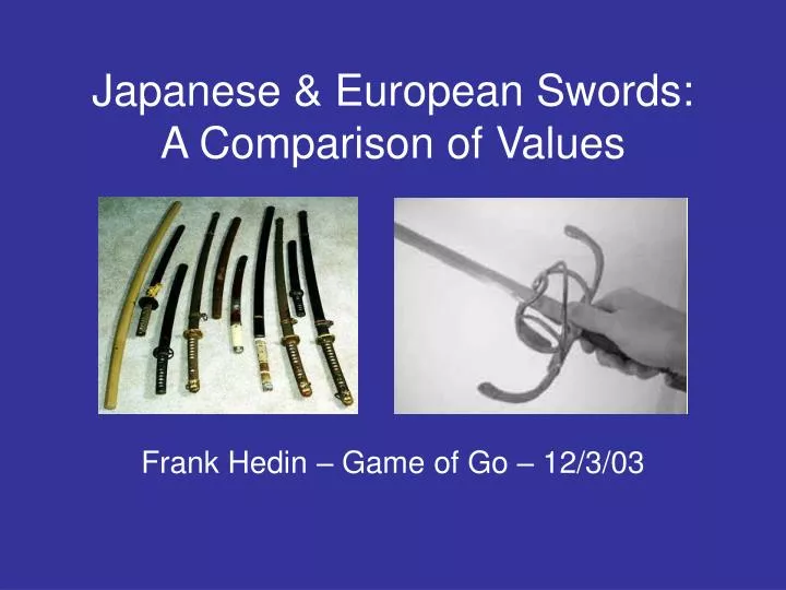 japanese european swords a comparison of values
