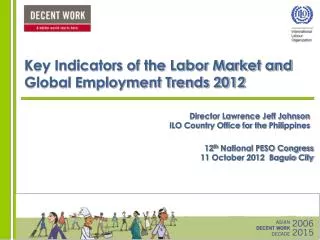 Key Indicators of the Labor Market and Global Employment Trends 2012