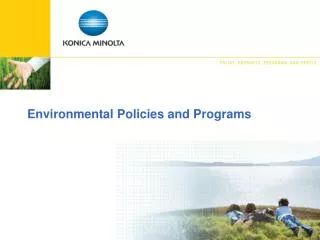 Environmental Policies and Programs