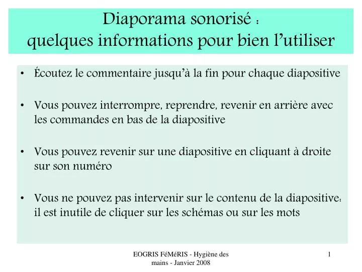 diaporama sonoris quelques informations pour bien l utiliser