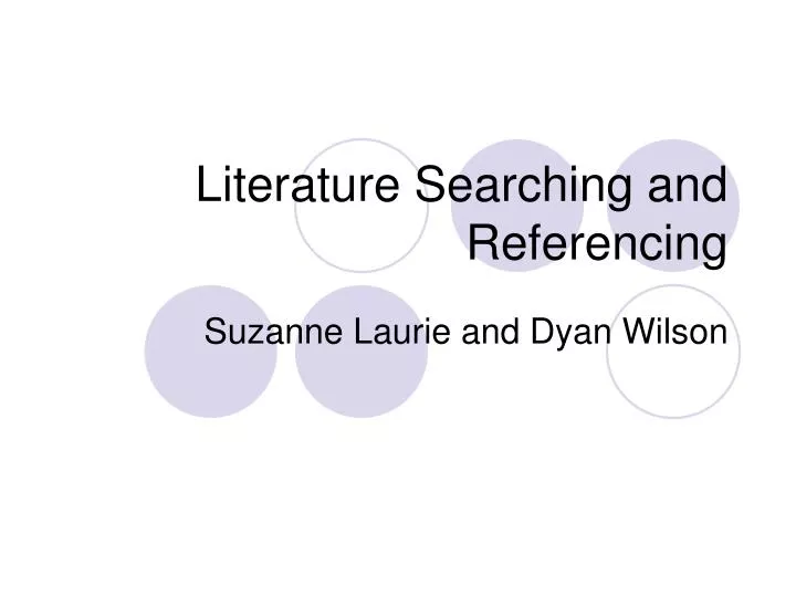 literature searching and referencing