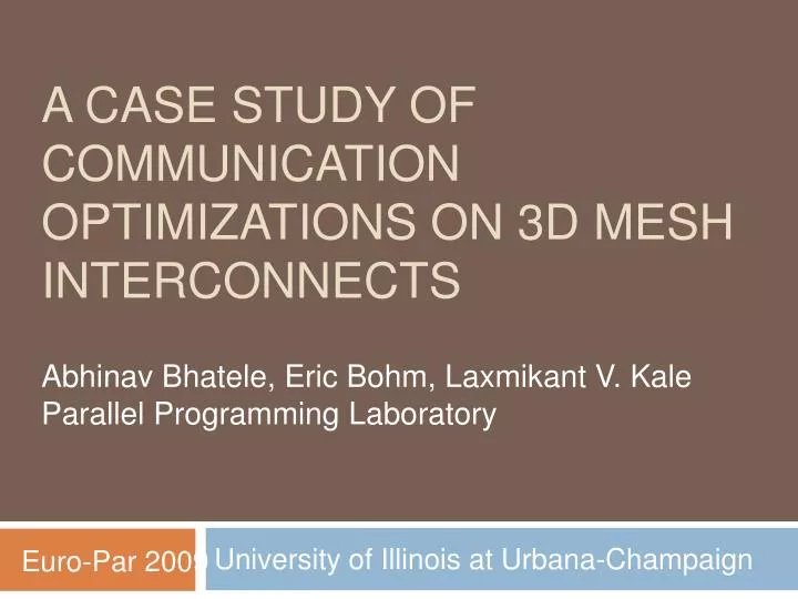 a case study of communication optimizations on 3d mesh interconnects