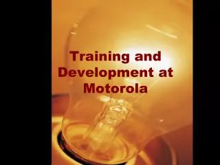 Training and Development at Motorola
