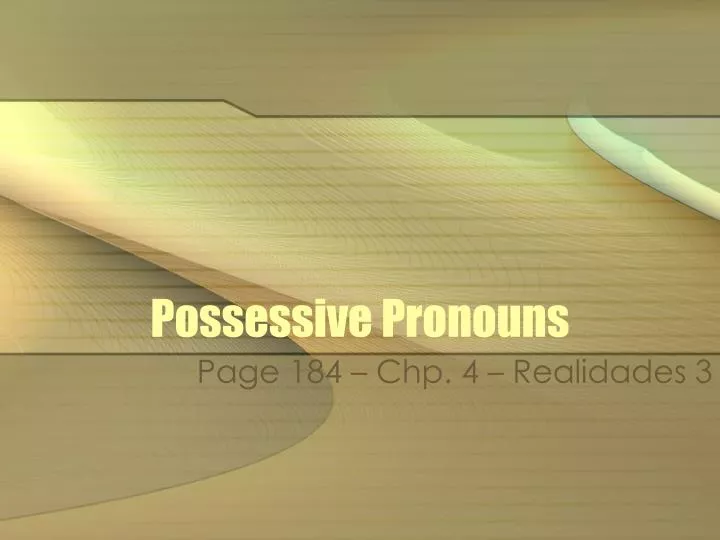 possessive pronouns