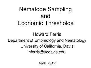 Nematode Sampling and Economic Thresholds