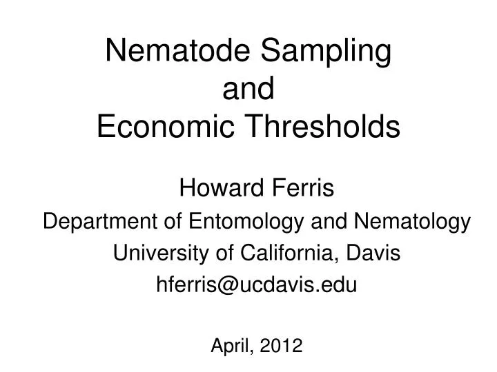 nematode sampling and economic thresholds