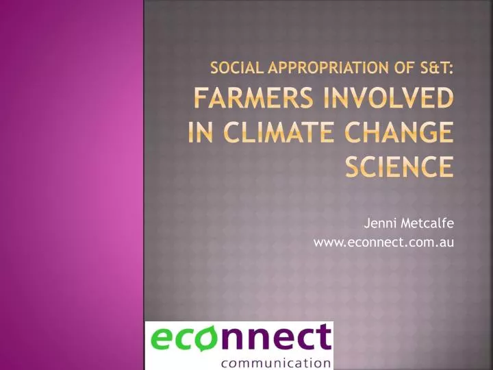 social appropriation of s t farmers involved in climate change science