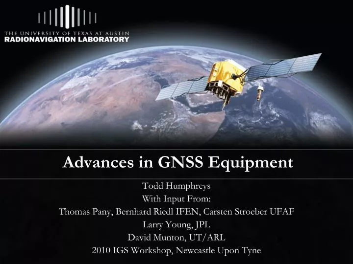 advances in gnss equipment
