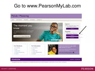 Go to www.PearsonMyLab.com