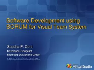 Software Development using SCRUM for Visual Team System