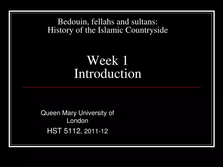 bedouin fellahs and sultans history of the islamic countryside week 1 introduction