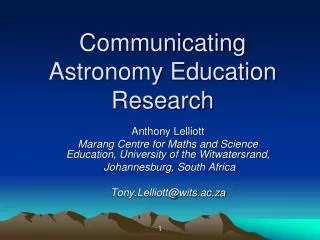 Communicating Astronomy Education Research