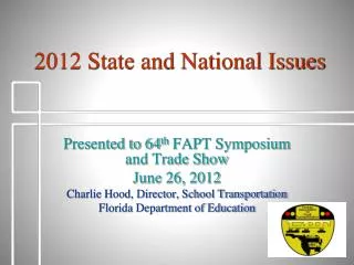2012 State and National Issues