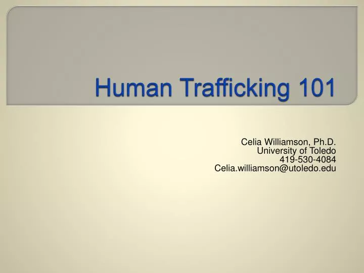 human trafficking 101