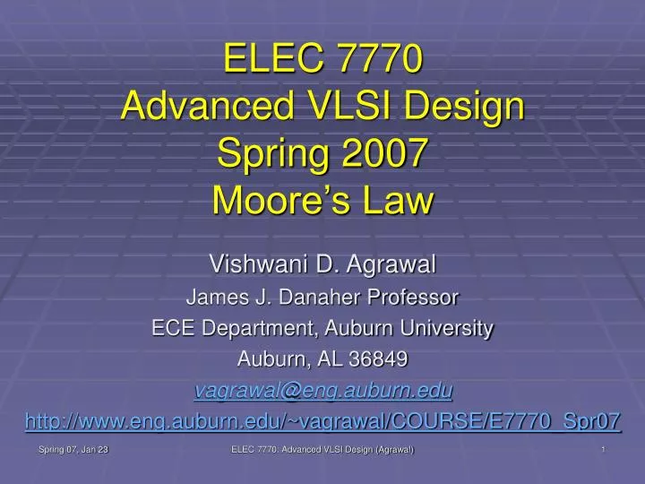 elec 7770 advanced vlsi design spring 2007 moore s law