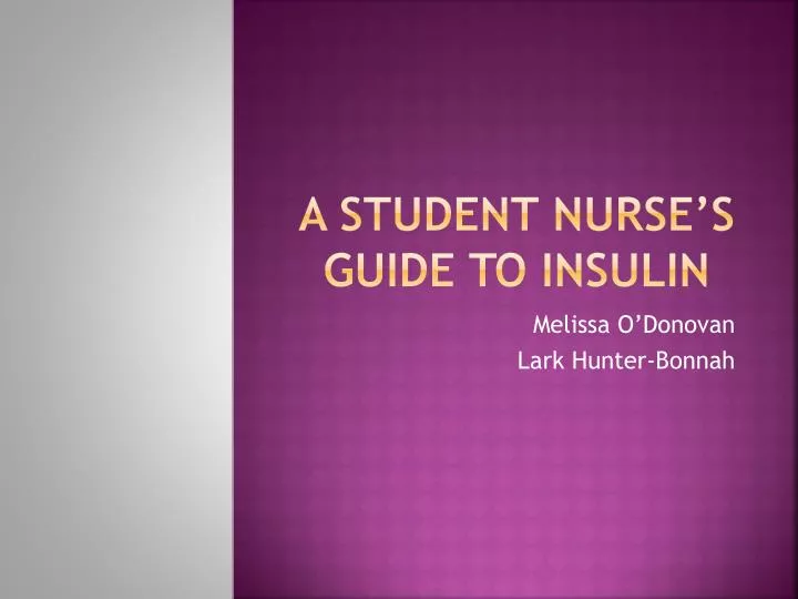 a student nurse s guide to insulin