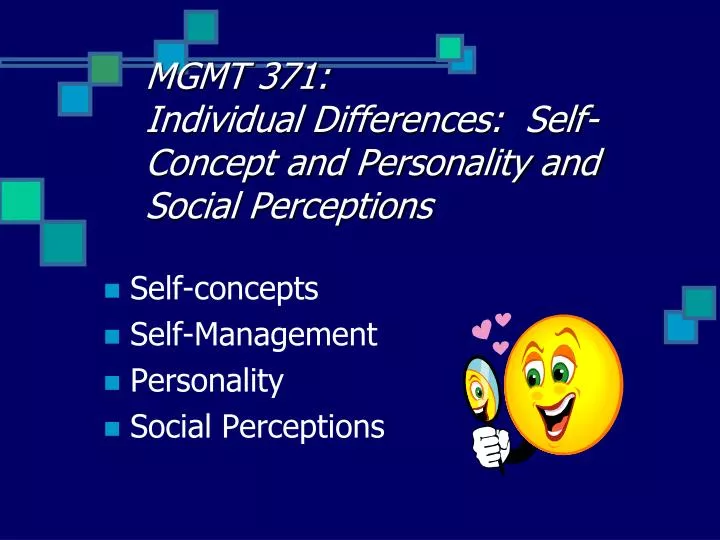 mgmt 371 individual differences self concept and personality and social perceptions