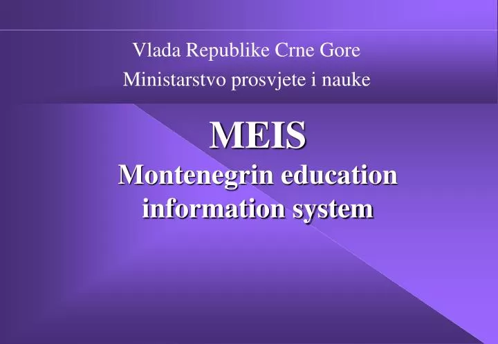 meis montenegrin education information system