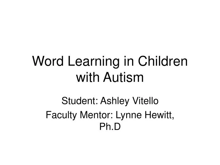 word learning in children with autism