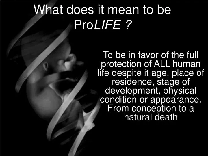 what does it mean to be pro life
