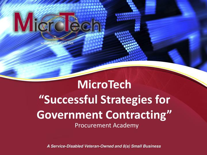 microtech successful strategies for government contracting