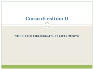 corso di estimo d