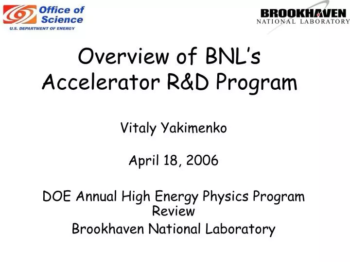 overview of bnl s accelerator r d program