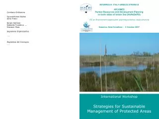 International Workshop Strategies for Sustainable Management of Protected Areas