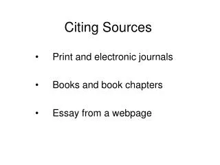 Citing Sources