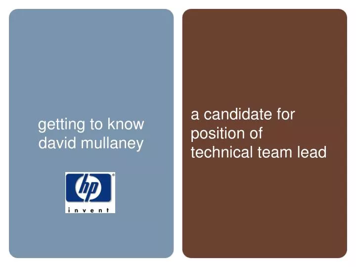 a candidate for position of technical team lead