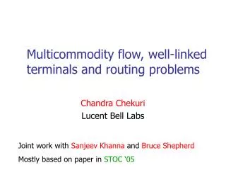 Multicommodity flow, well-linked terminals and routing problems