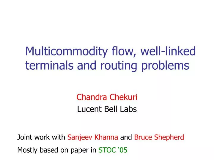 multicommodity flow well linked terminals and routing problems