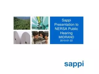 Sappi Presentation to NERSA Public Hearing MIDRAND 2010-01-22