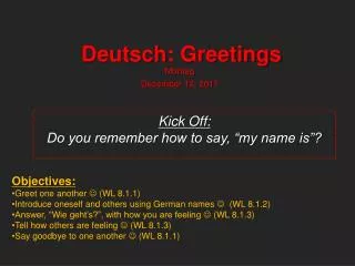 Deutsch: Greetings
