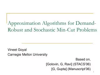 Approximation Algorithms for Demand-Robust and Stochastic Min-Cut Problems