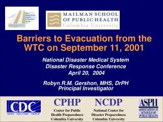 Barriers to Evacuation from the WTC on September 11, 2001
