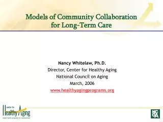 Models of Community Collaboration for Long-Term Care