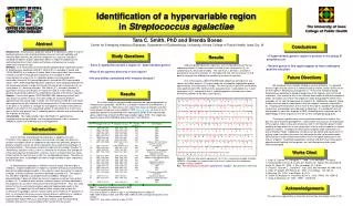 Identification of a hypervariable region in Streptococcus agalactiae