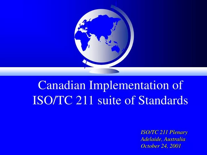 canadian implementation of iso tc 211 suite of standards