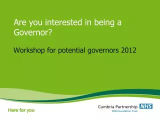 Are you interested in being a Governor?