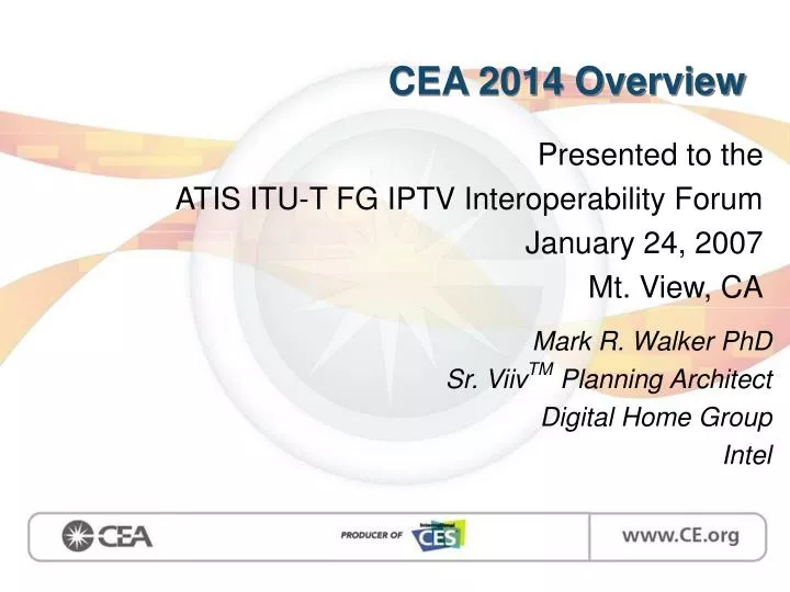 cea 2014 overview